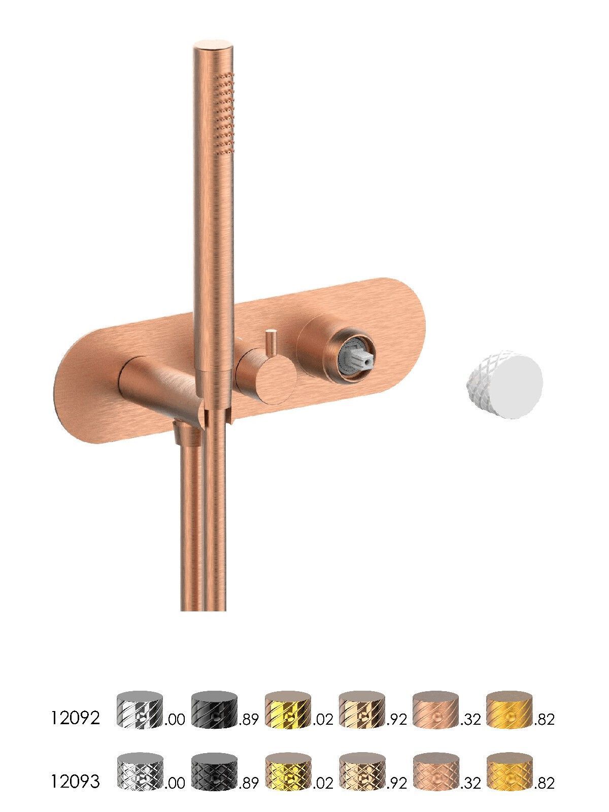 Однорычажный смеситель для душа с 3 отверстиями и ручным душем Rubinetterie Frattini Pepe XL ARCH-00030922 - Вид №3