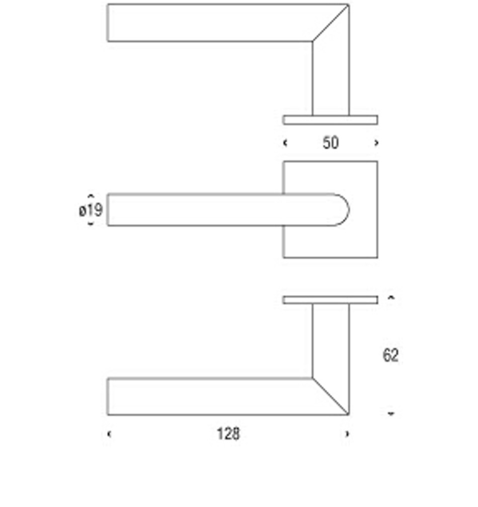 FROST Ручка рычажная KUBE 1054 » полированная. Нержавеющая сталь Полированный A1054PS  - Вид №2