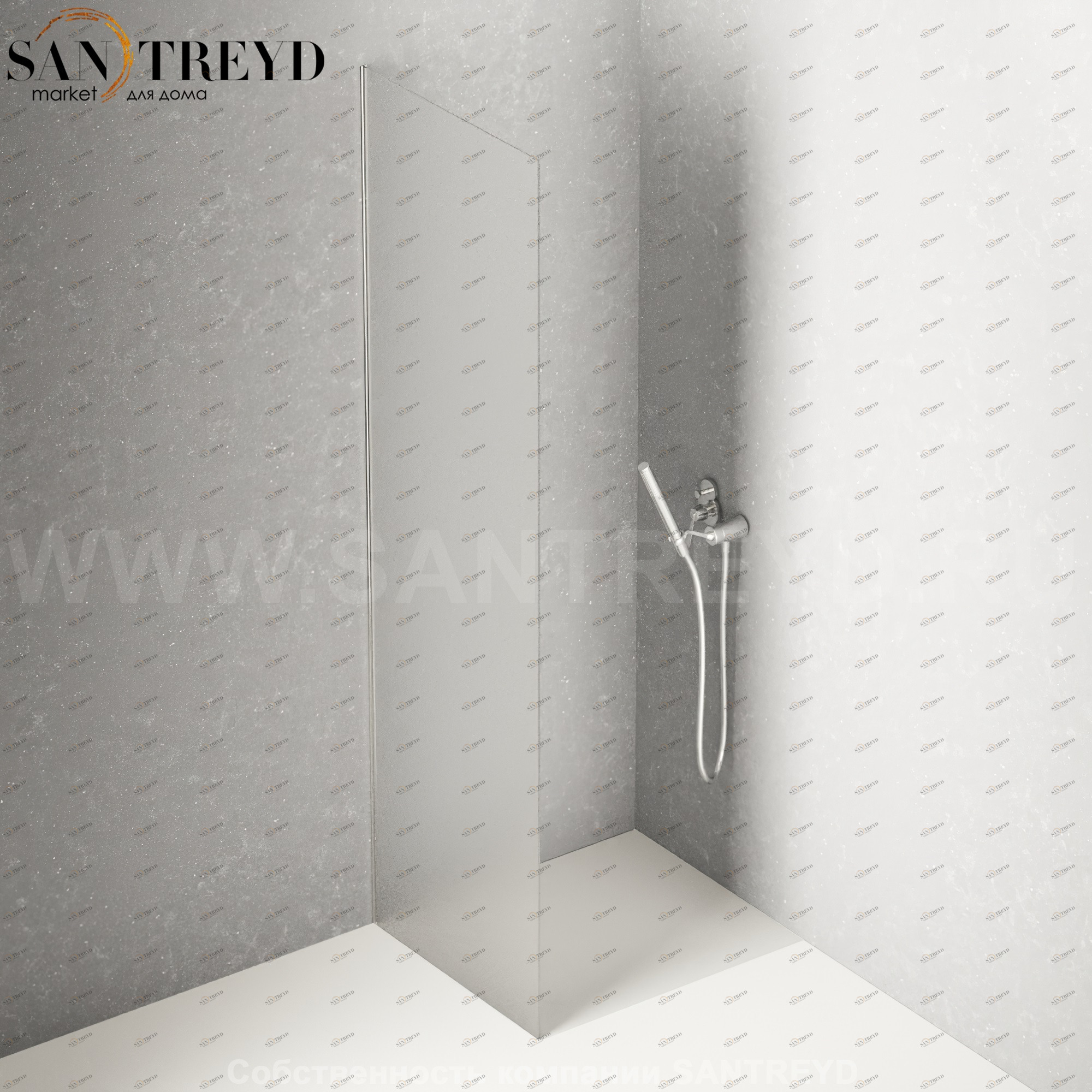 Душевое ограждение FLAT DX подрезаемое, стеклянная матовая перегородка. Размеры: длина от 60 до 95 см Agape DXG16095S