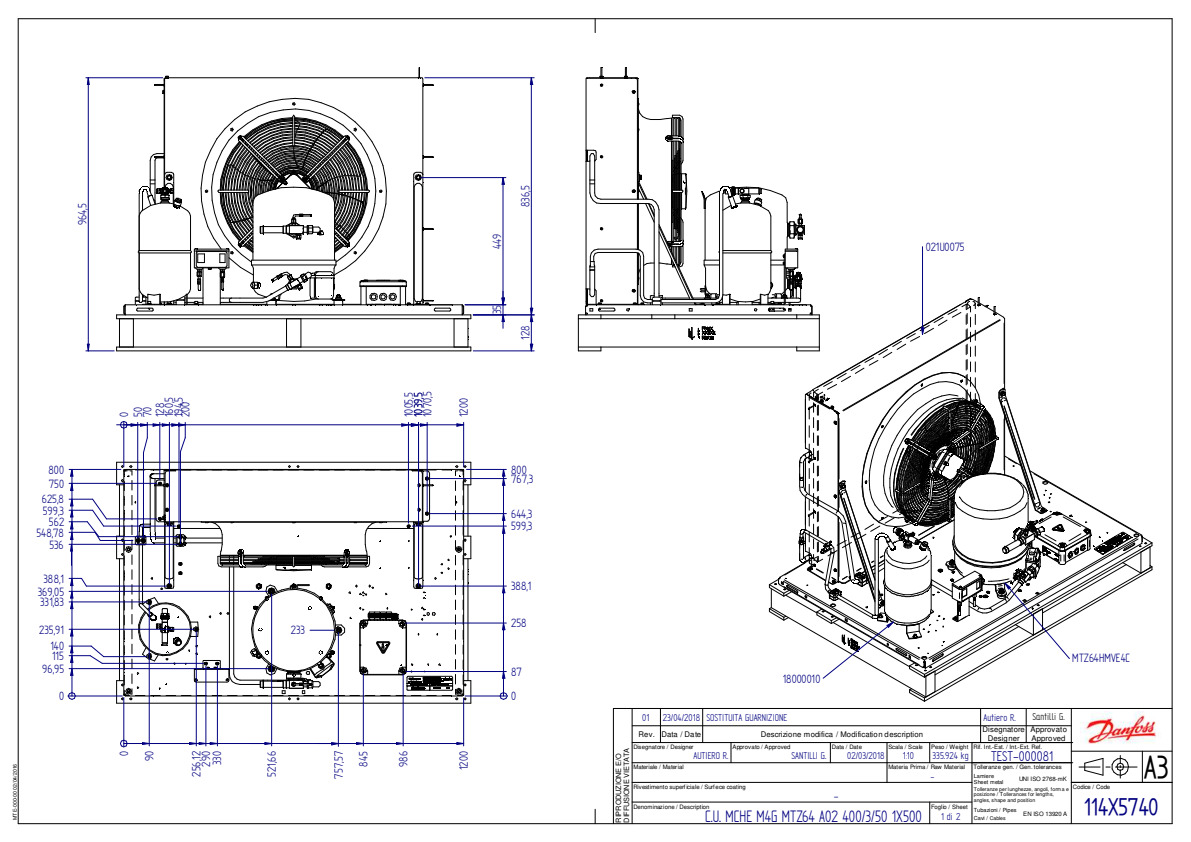 Danfoss OP-MCRN — компрессорно-конденсаторный агрегат OP-MCRN108MTA02E 114X5740  - Вид №7