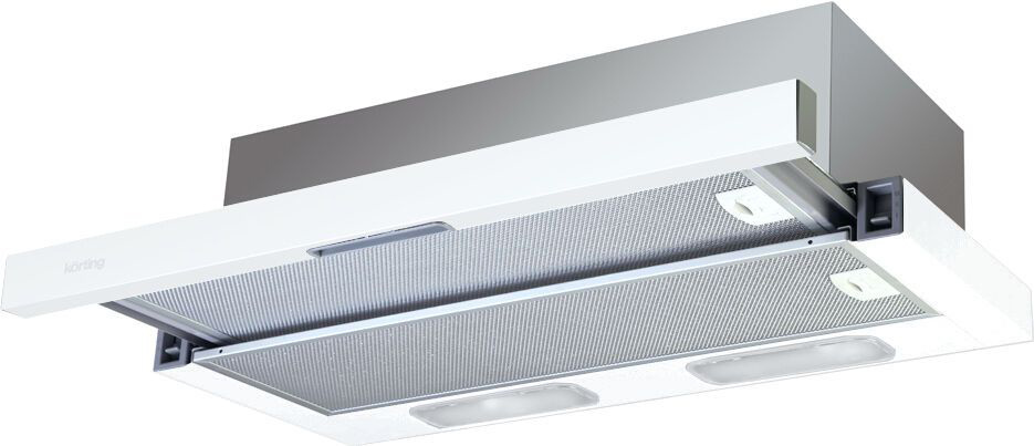 KHP 6211 W Встраиваемые вытяжки / встраиваемая с выдвижным экраном, 60 см, 290 м3/ч, механическое управление, 3 режима, белая Korting Santreyd 