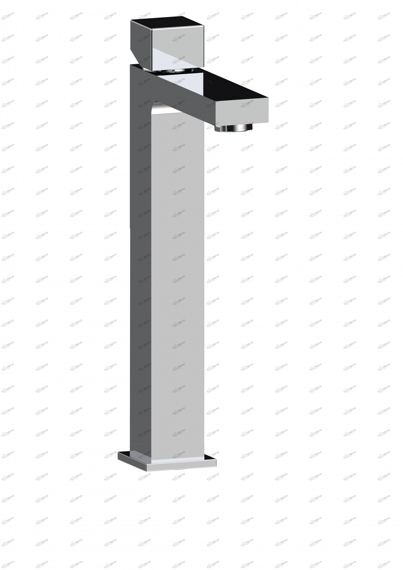 Смеситель для накладной раковины однорычажный, без донного клапана, ручка куб CEZARES EFFECT-LSM1-A-01-Q-W0