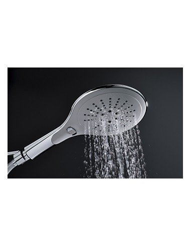 920900 000 00  Душевая лейка Inouie Plus, 3 струи, большой диаметр струи, система защиты от известкового налета, хром и серый Valentin Хром  - Вид №4