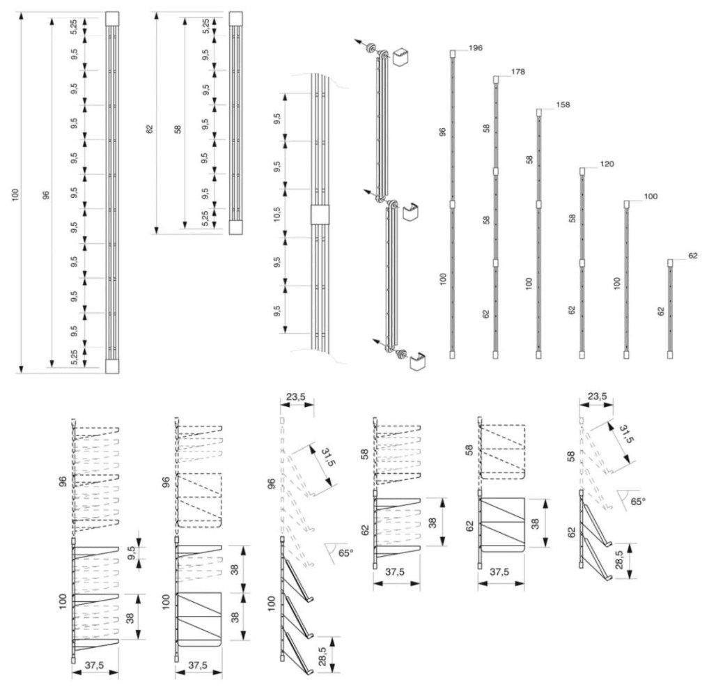 Секционный настенный книжный шкаф Caimi Brevetti Сократ ARCH-00141334 - Вид №5