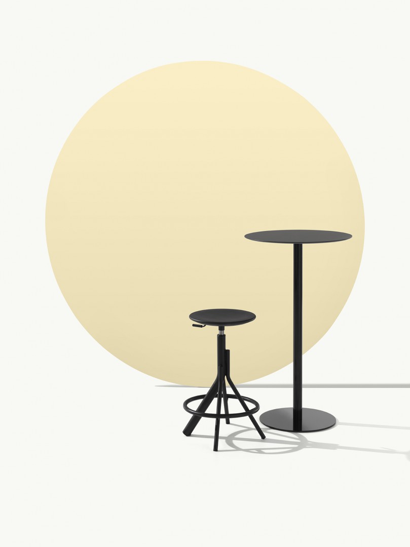 Main 1120 Барный стул со стальным каркасом, 4 ножки. Вращающееся сиденье из ясеня с газлифтом. Et al. Main  - Вид №5