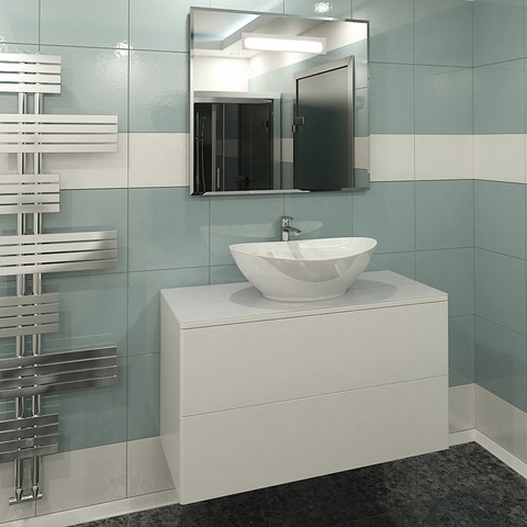 Orange Ot-100TuGLASS+O56 Тумба подвесная Otto c раковиной Олимпия 560. Белый sun-id-1517182 - Вид №2