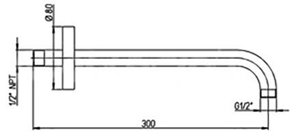 Paini - 50CR745T130BI настенный кронштейн для верхнего душа  - Вид №5