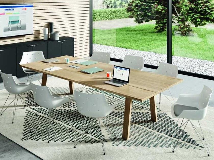 Bralco Прямоугольный стол для совещаний с системой управления кабелями Take off evolution sun-id-1470610 - Вид №1