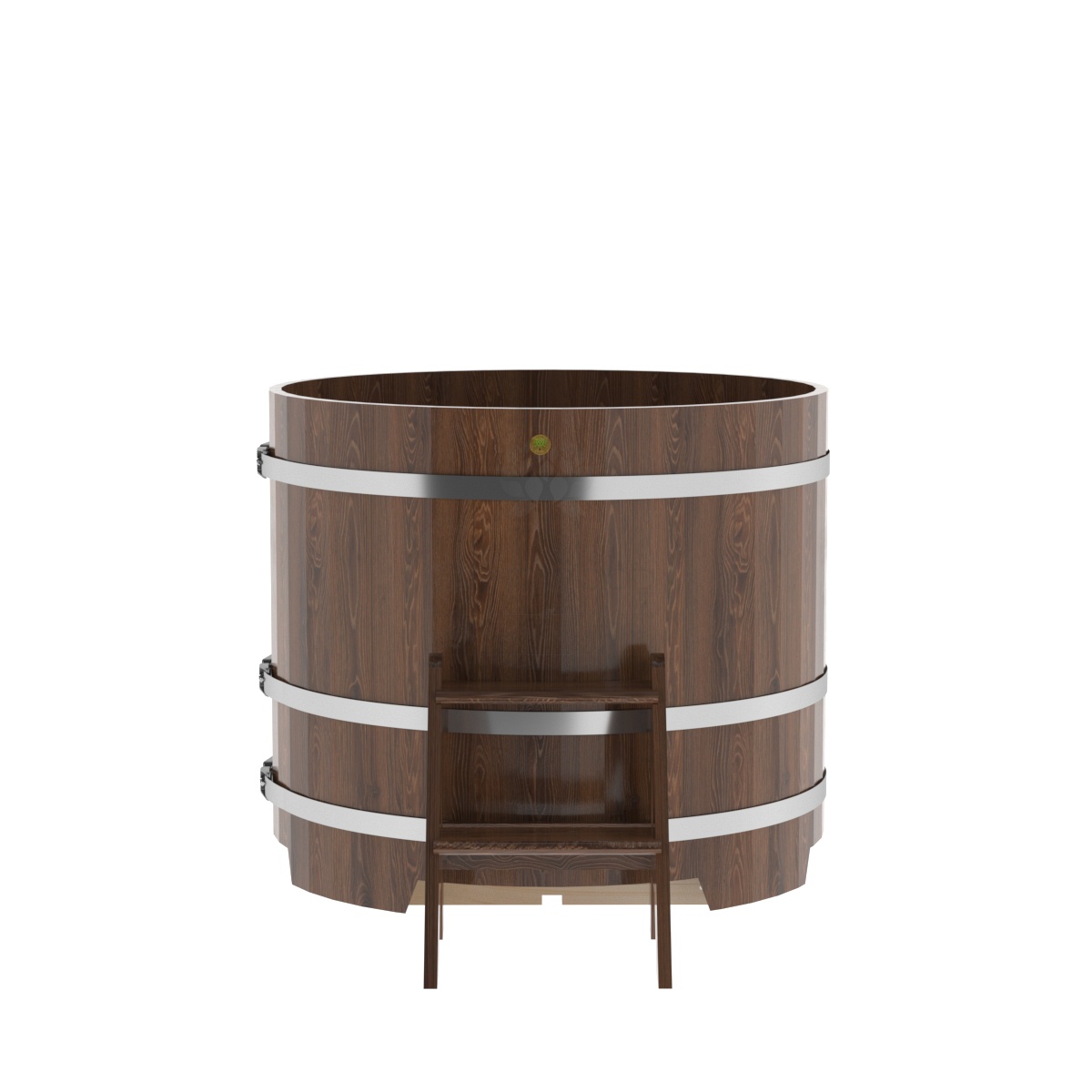 1282 Купель круглая из дуба d=1,17х1,0 морёная Alyarus  - Вид №3