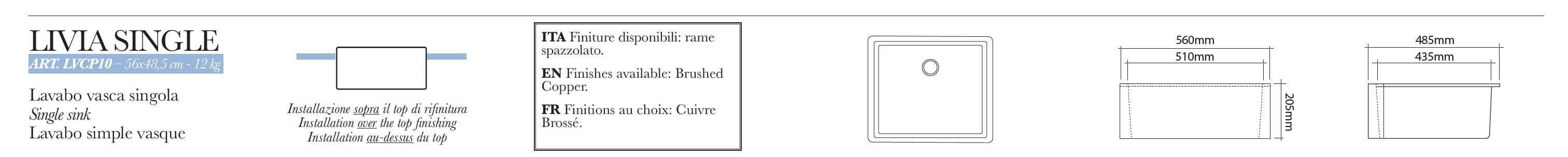 Медная раковина с одной чашей BLEU PROVENCE ARCH-00029568 - Вид №2