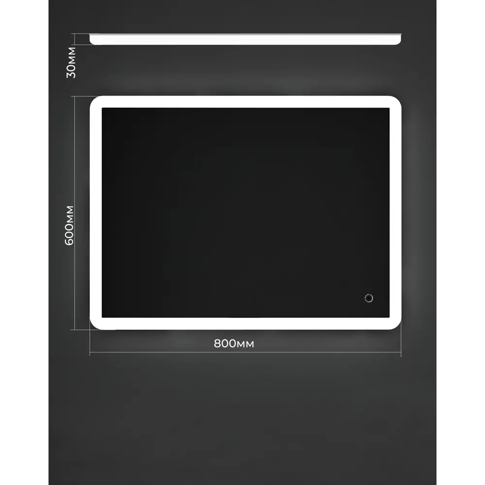 Зеркало Omega Glass Руан с LED-подсветкой и часами 80×60 см 82809032 STLM-0036409 - Вид №7