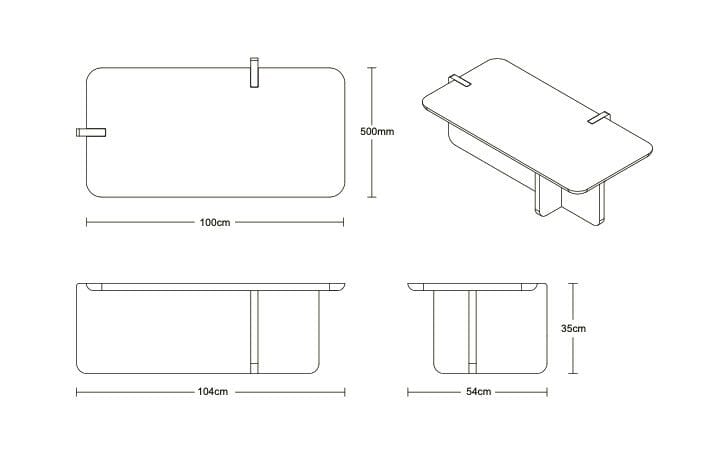 Прямоугольный журнальный столик из серого мрамора Maami Home Notch ARCH-00093957 - Вид №4