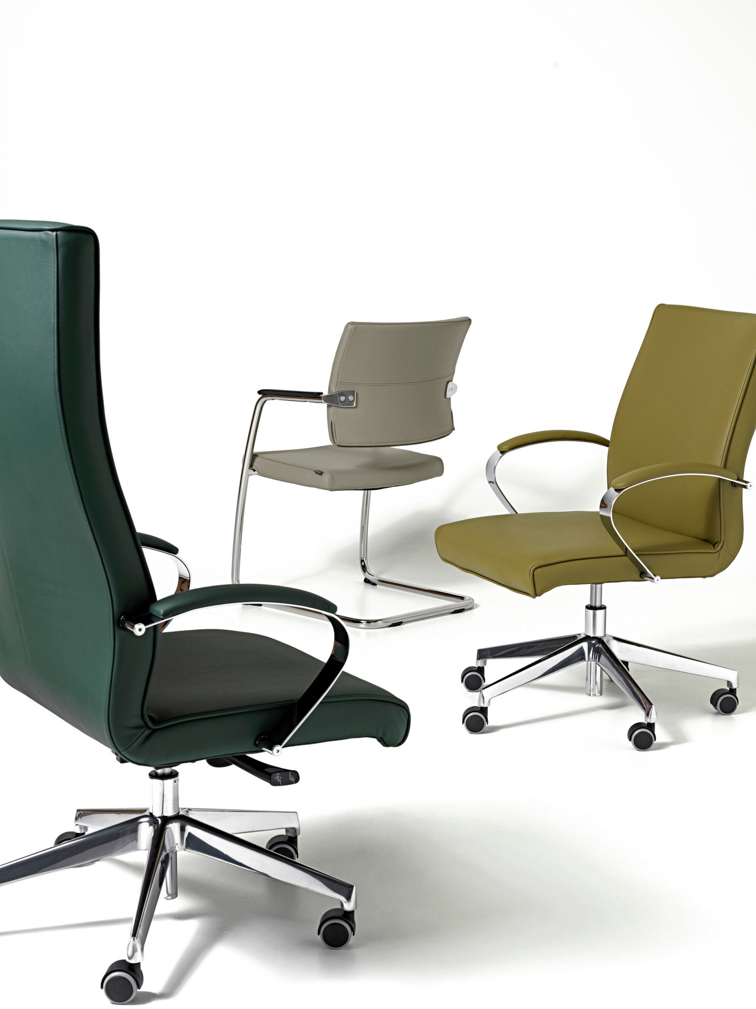 Кожаный офисный стул с подлокотниками с 5 спицами Diemme ARCH-00021090 - Вид №3