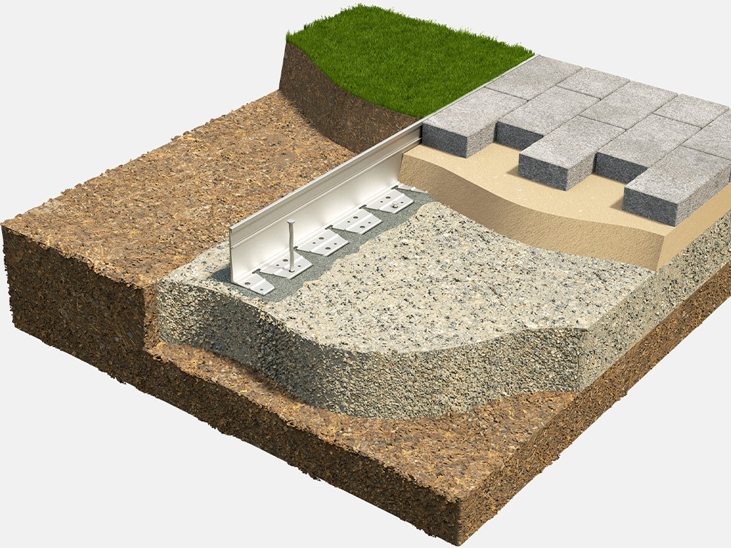 Алюминиевый бордюр 100 мм, длина 2500 мм компл. ГеоПластБорд GPBST-14 - Вид №14