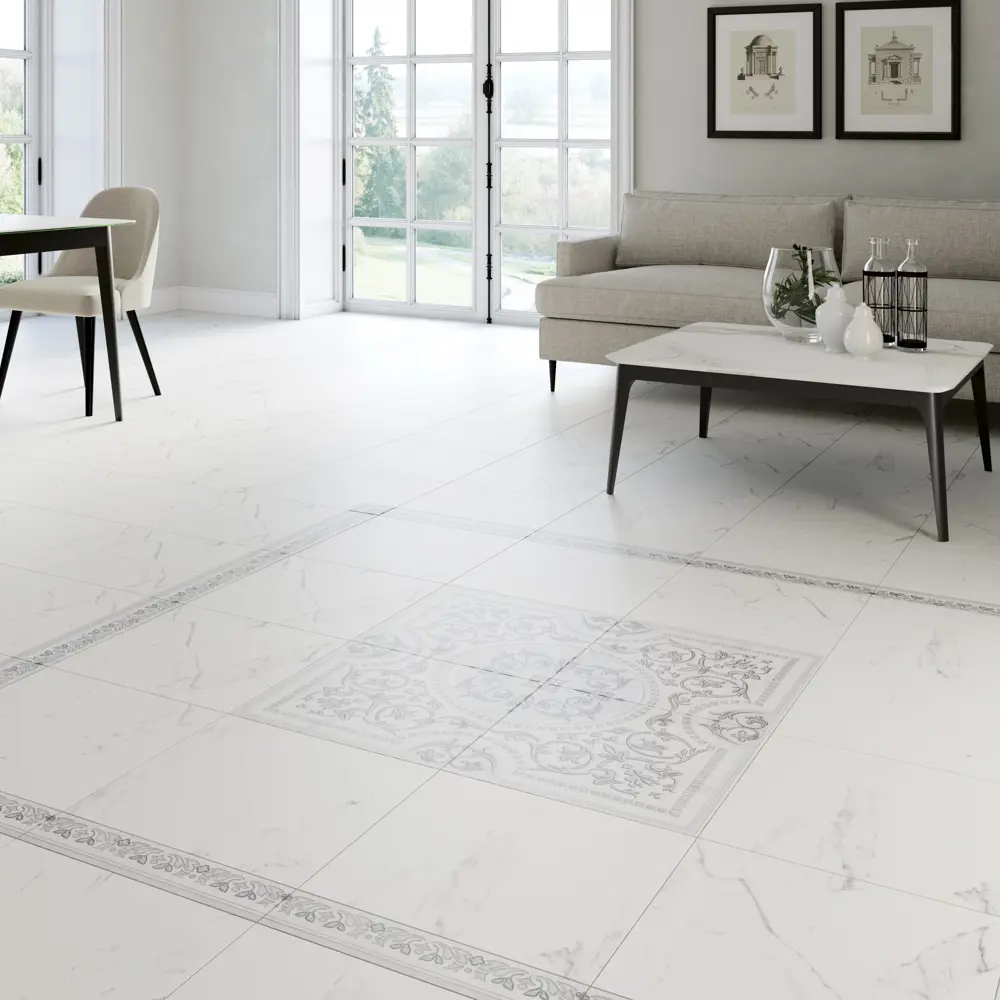 LB CERAMICS Керамогранит Бьянка Каррара 45×45 см матовый белый 85942009