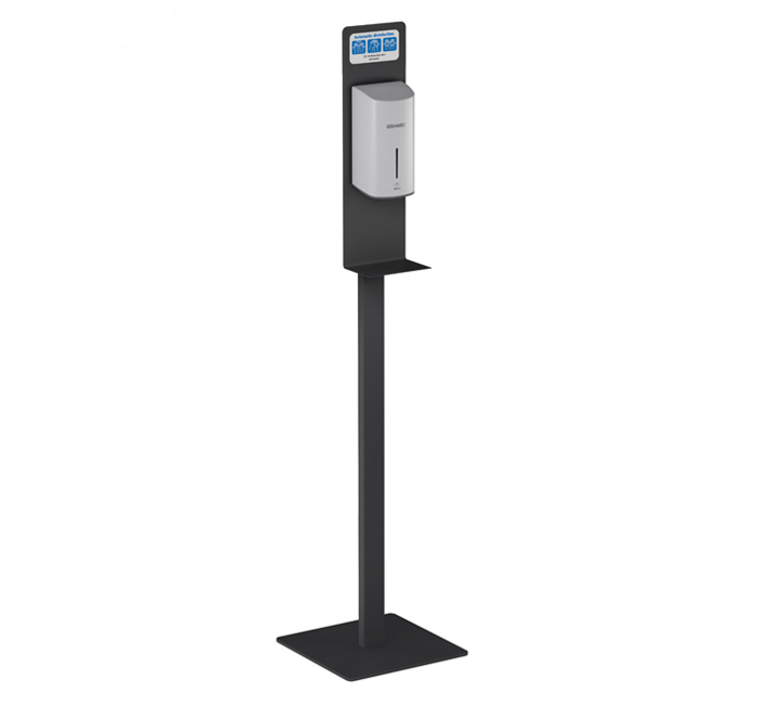 GW04 15 01 00SN Genwec Подставка с автоматическим дозатором в черном дезинфицирующем спрее для рук 