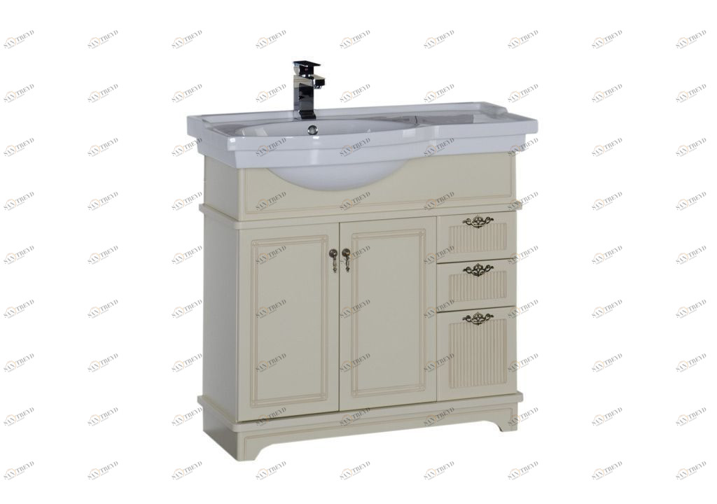 Тумба с раковиной Aquanet Луис 90 L бежевый 0017698600176323