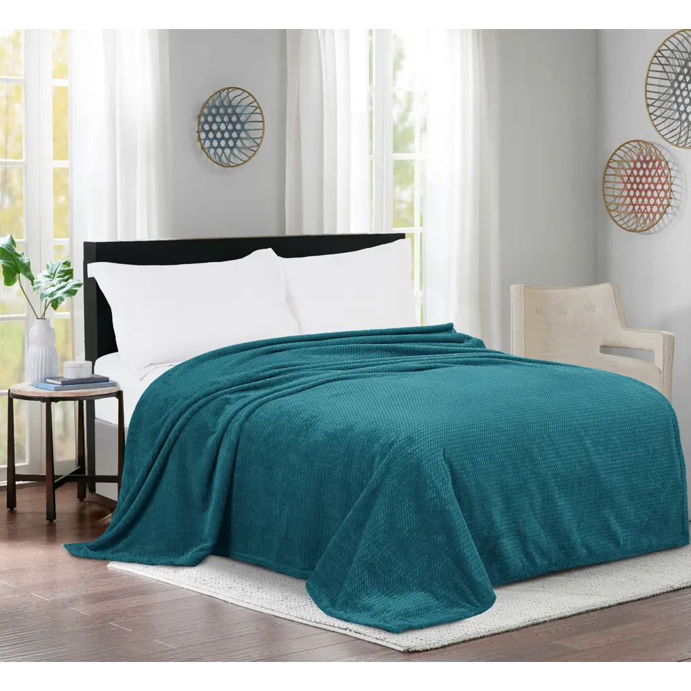 Плед Ryazan 140x200 см искусственный мех цвет бирюзовый 89337293 STLM-2008660 СТОЛИЦА ТЕКСТИЛЯ - Вид №3