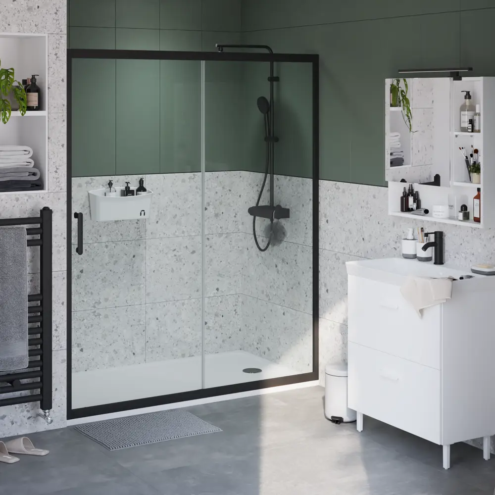 Комплект стекол для раздвижной душевой двери Sensea Easy 160 см прозрачное стекло цвет профиля на выбор 83631081 STLM-2208007 - Вид №32