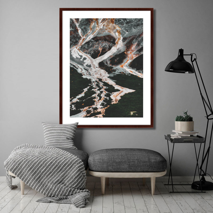 Фотокартина в раме 130х102 см Ancient patterns of mountains КАРТИНЫ В КВАРТИРУ  264745 Бежевый;черный  - Вид №2