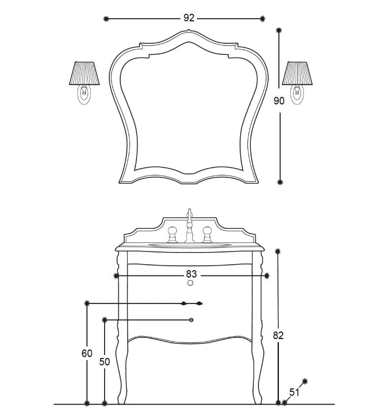Напольный умывальник с ящиком Gaia Mobili Classic ARCH-00097907 - Вид №1