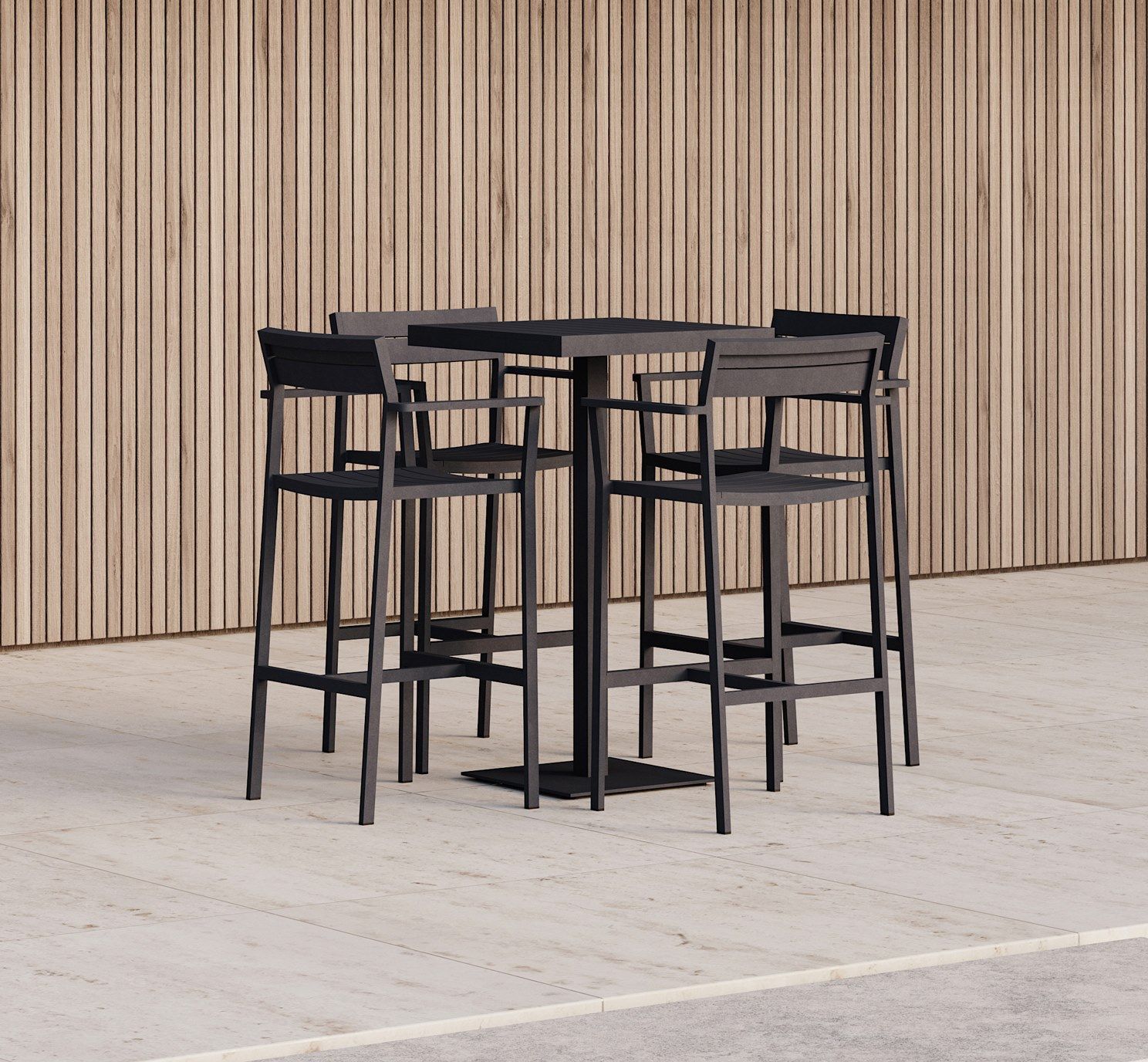 Высокий алюминиевый стул с порошковым покрытием со спинкой Case Eos ARCH-00077614 - Вид №20