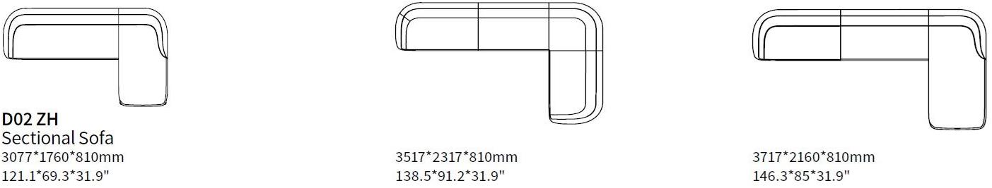 HC28 Cosmo Модульный тканевый диван с шезлонгом Bear D02 zh - Вид №1