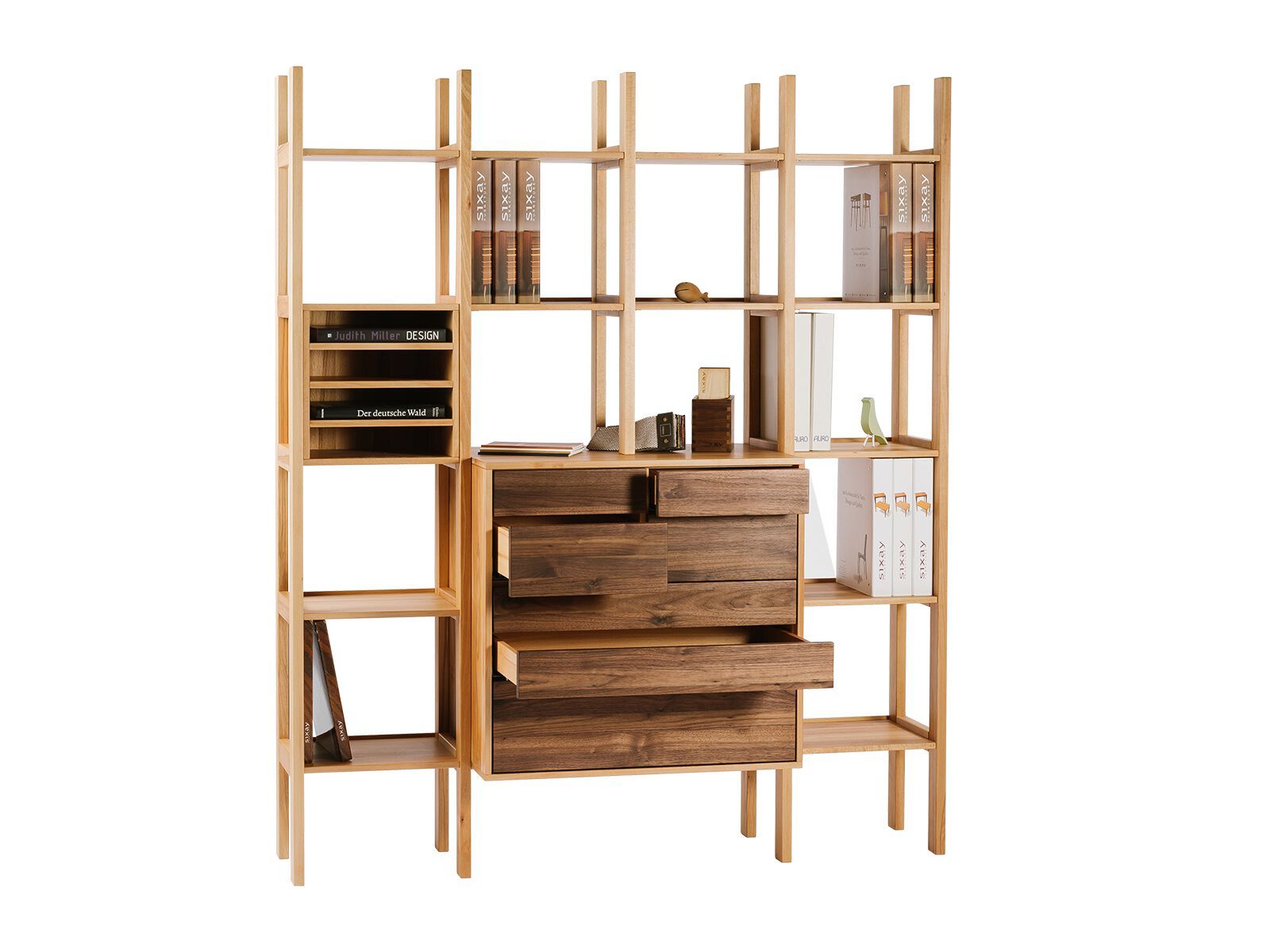 Секционный книжный шкаф из массива дерева sixay furniture OFFISIX Shelf System ARCH-00094591