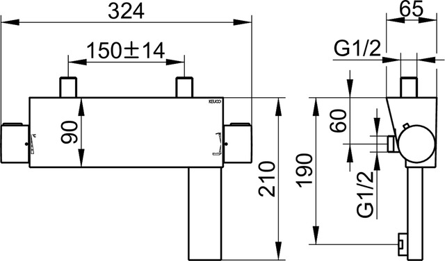 51120050100 Смеситель для ванны DN 15 KEUCO Edition 11 - Вид №2