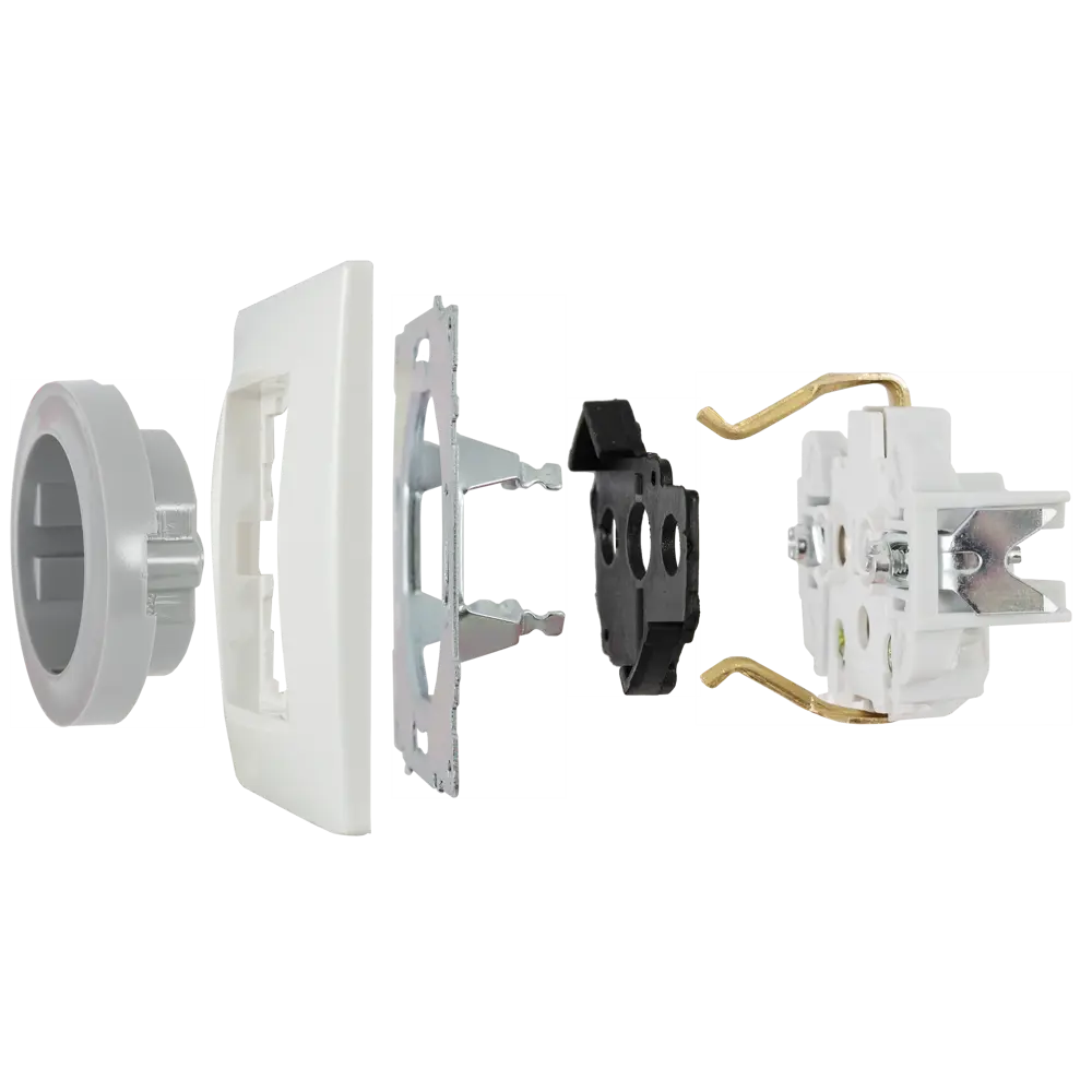 Розетка встраиваемая Onekey Florence с заземлением со шторками цвет серый ONEKEYELECTRO STLM-2084646 - Вид №6