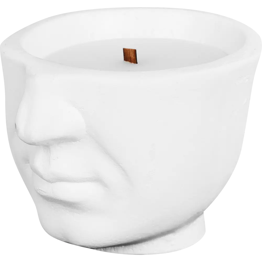 89201821 Свеча в гипсе Орней белая 9 см STLM-0825546 EVIS 