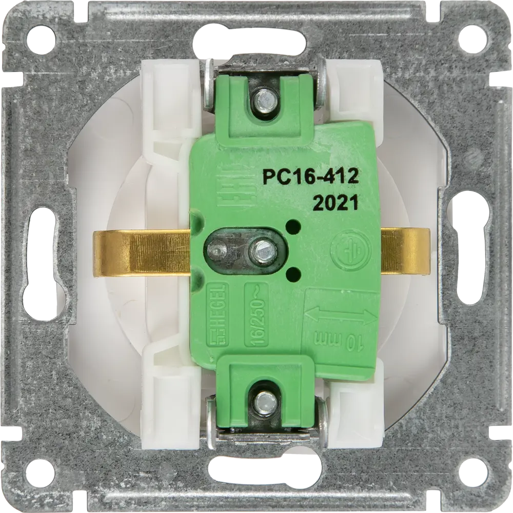 Розетка встраиваемая Hegel Мастер с заземлением со шторками цвет белый STLM-2044537 - Вид №3
