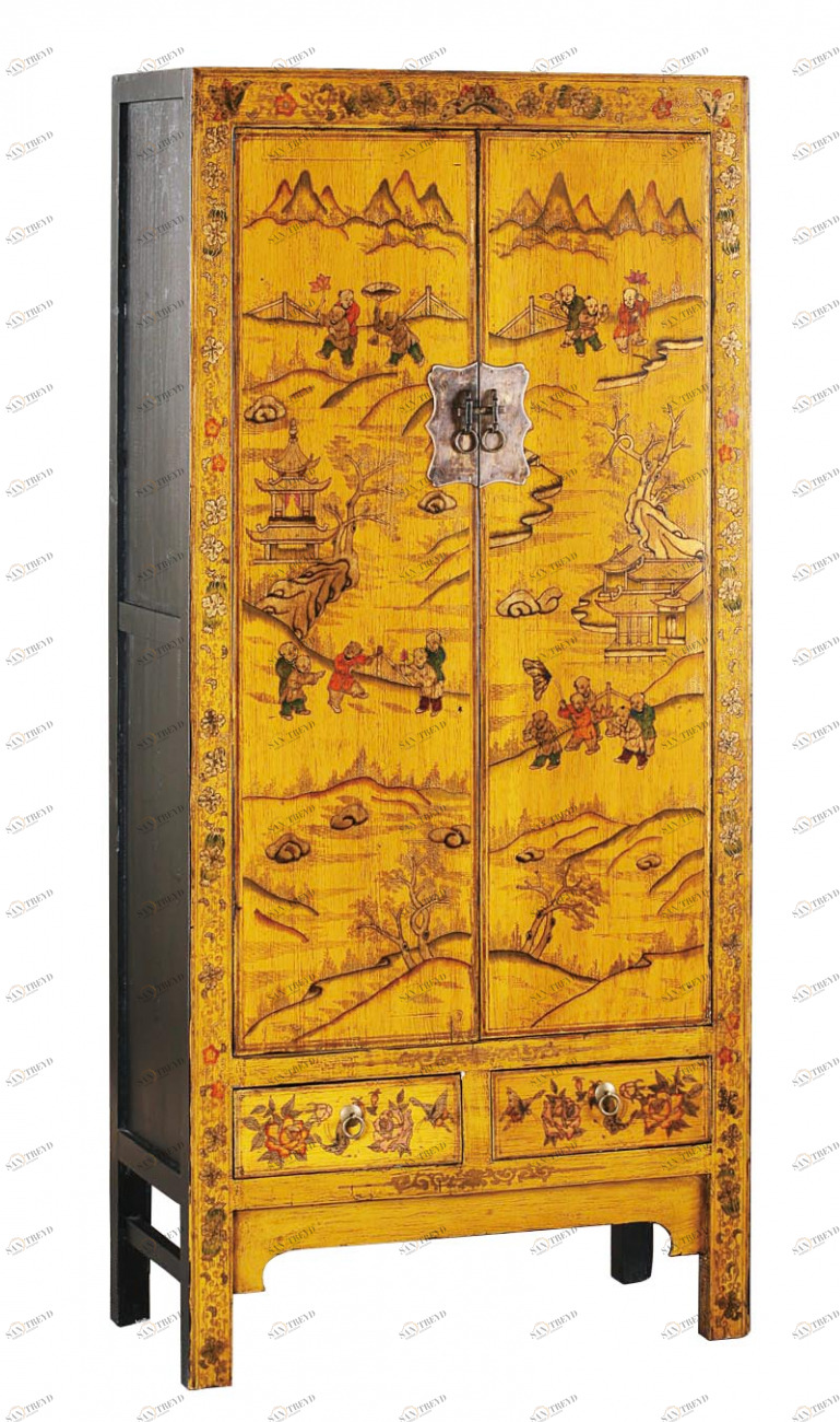 Шкаф двухдверный песочный "Гуй" ДОМАШНЯЯ ОБСТАНОВКА  017296 Желтый;коричневый Santreyd 