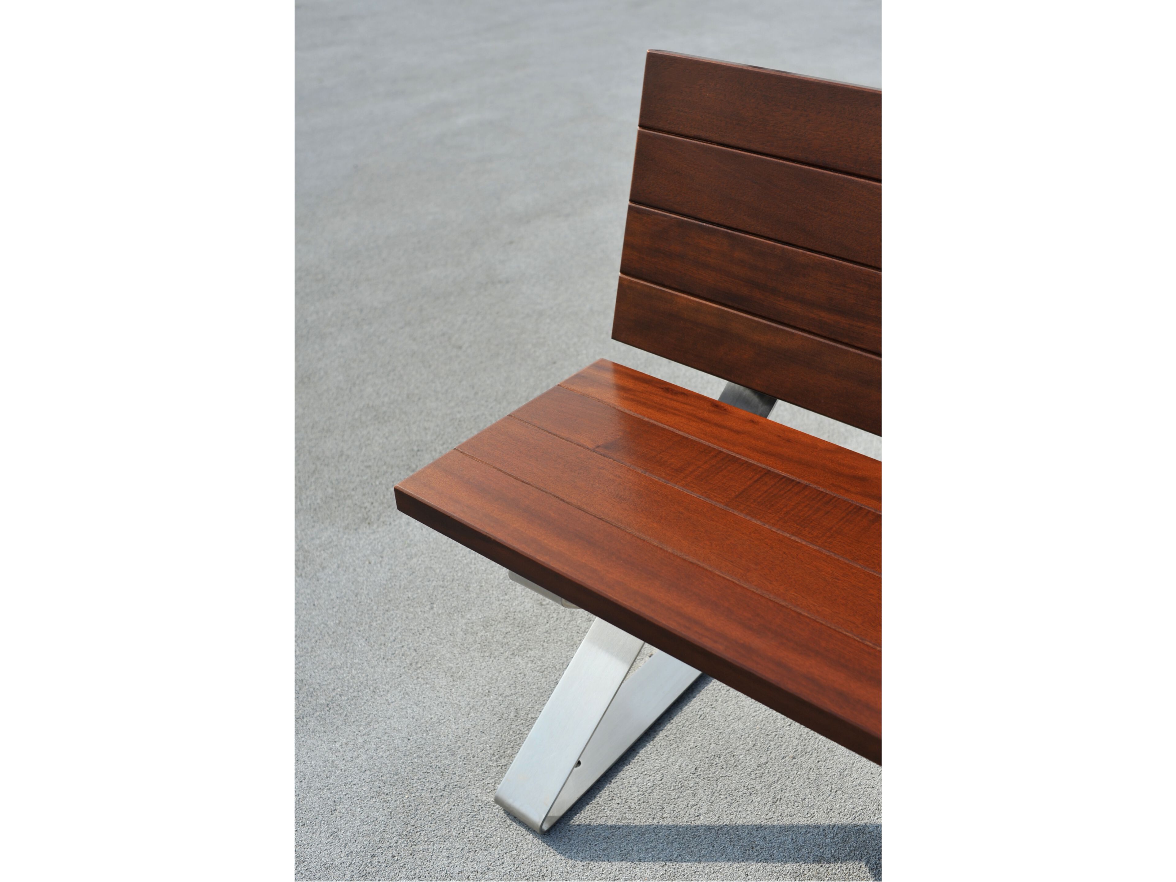 Стальная и деревянная скамья со спинкой Viscio Urban Design TRIA ARCH-00116404 - Вид №3