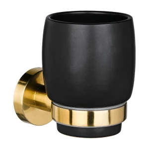 Стакан для зубных щеток Moroshka Oro Nero металл цвет чёрный/золотой