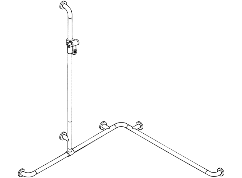 801.35D350 Поручень для душа Active+ с выдвижным держателем для душа HEWI Greifen  - Вид №2