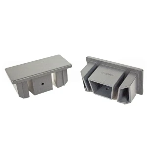 Заглушка для перил торцевая прямоугольная алюминий 40x45x90 мм серый