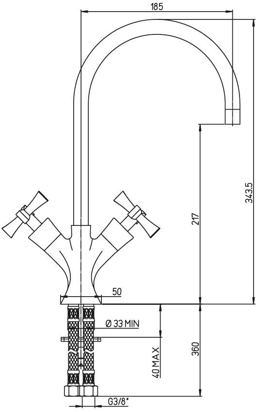 Paini Elix 85CR572KM смеситель для кухни  - Вид №1