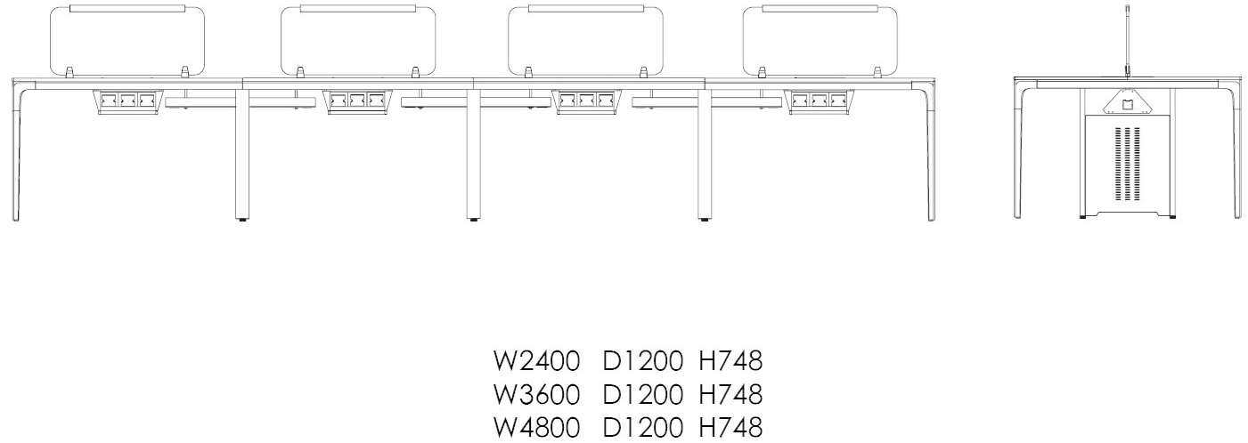 Grado Design Несколько рабочих станций с разделительными панелями Dada table Dad-tb-04 - Вид №6