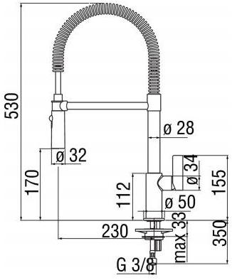 Nobili Rubinetterie Хромированный кухонный смеситель на одно отверстие Flag Fl96320/1cr - Вид №2