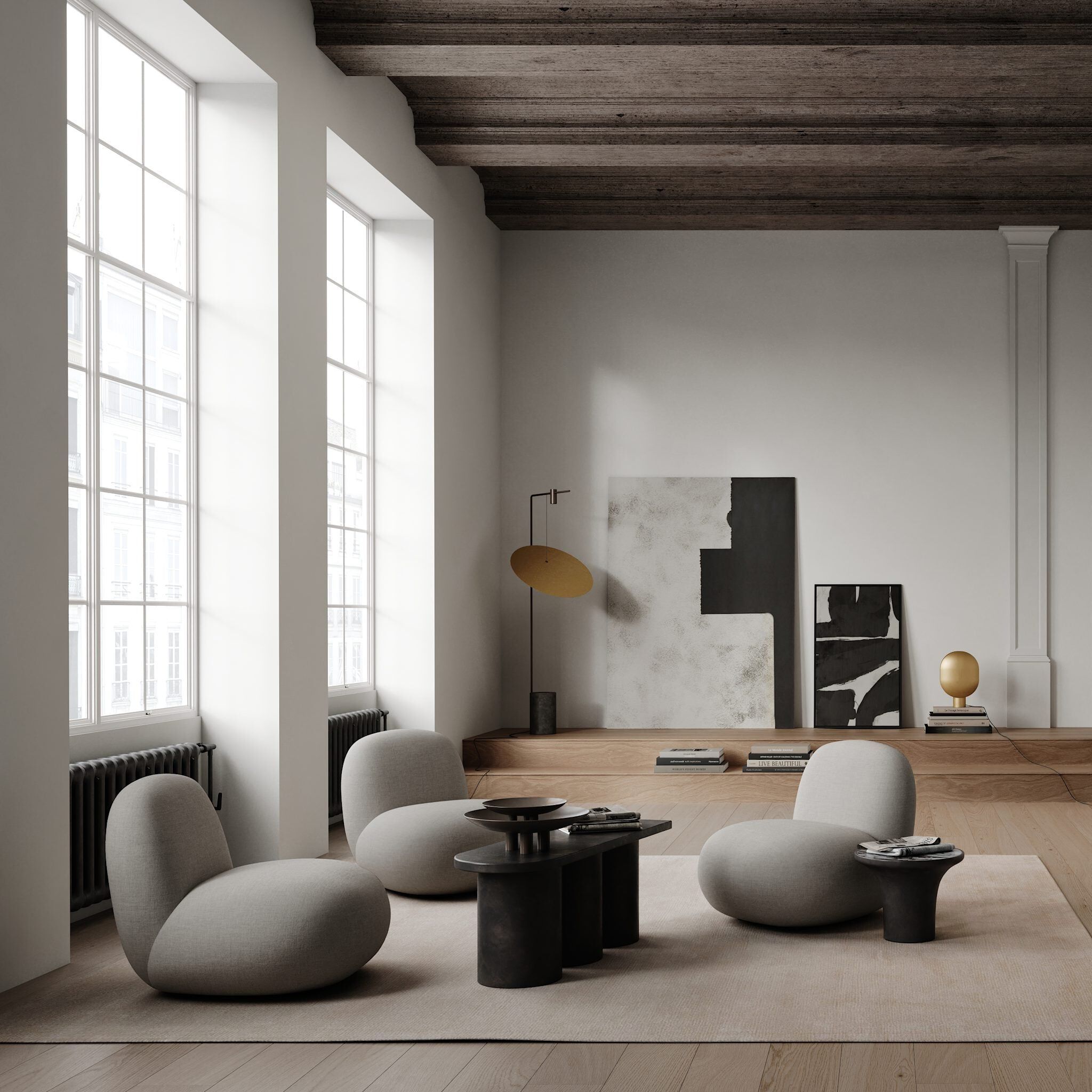 Круглый стол из цементного волокна 101 Copenhagen труба ARCH-00066432 - Вид №1