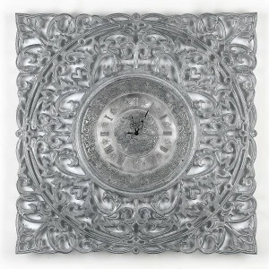 Часы настенные квадратные серебро с черным Vintage IN SHAPE VINTAGE 00-3860074 Серебро