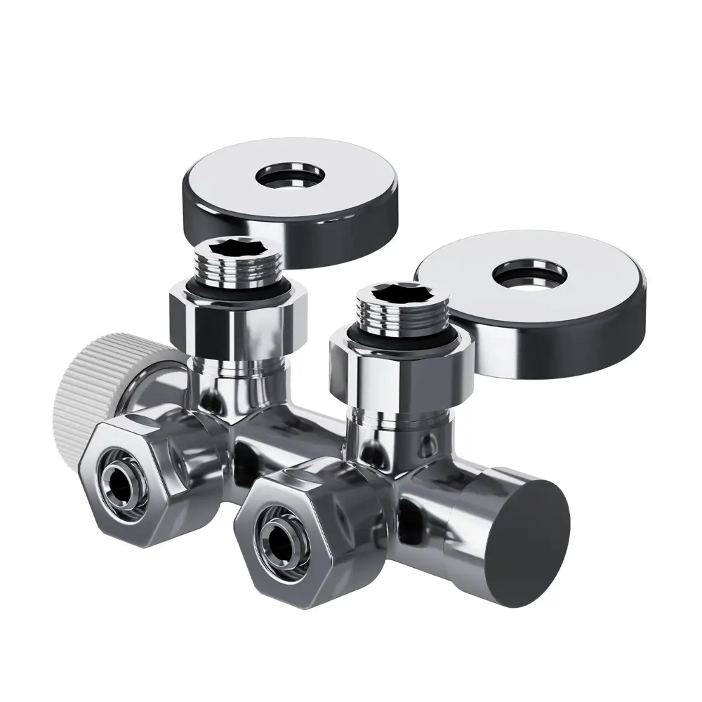 Узел нижнего подключения термостатический угловой Royal Thermo Design Pro 1/2" латунь цвет хром STLM-2041769 - Вид №1