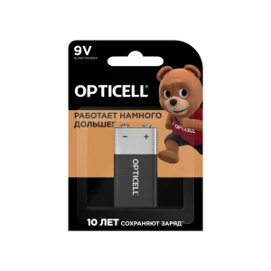Батарейка Opticell Basic алкалиновая 6LR61 крона 1 шт. 89361718 STLM-2187989