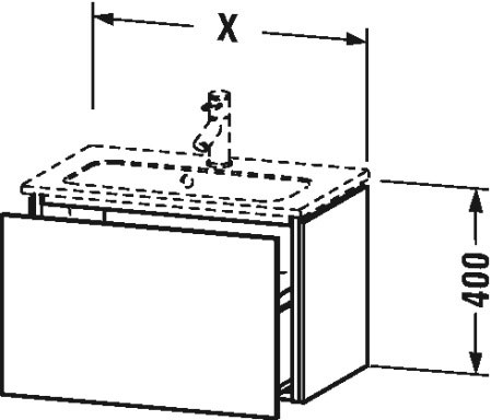 LC615602222 L-Cube Тумбочка подвесная компакт Белый глянцевый декор Duravit - Вид №3