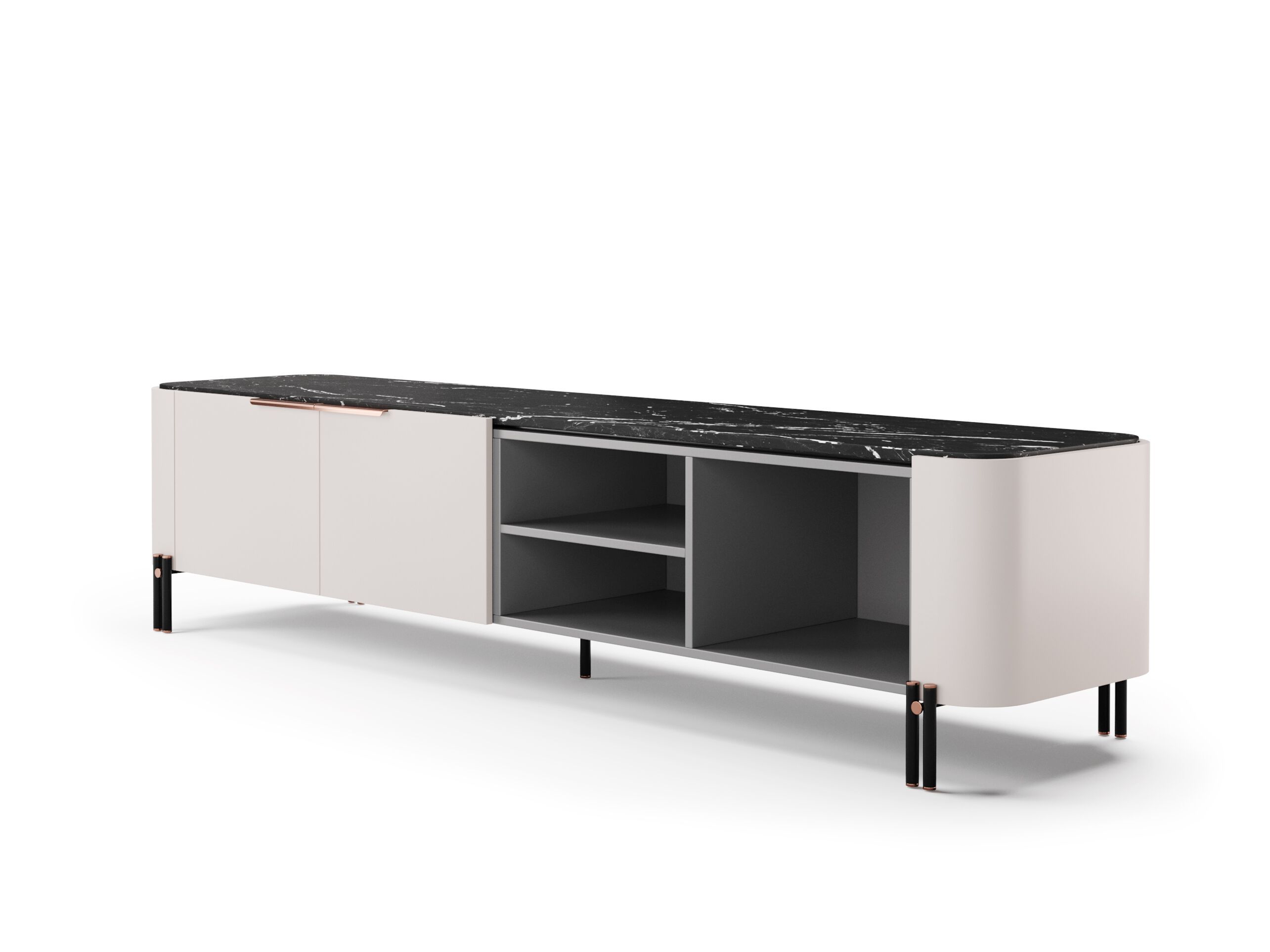 Низкий деревянный шкаф для телевизора с распашными дверцами PRADDY Natur ARCH-00134361