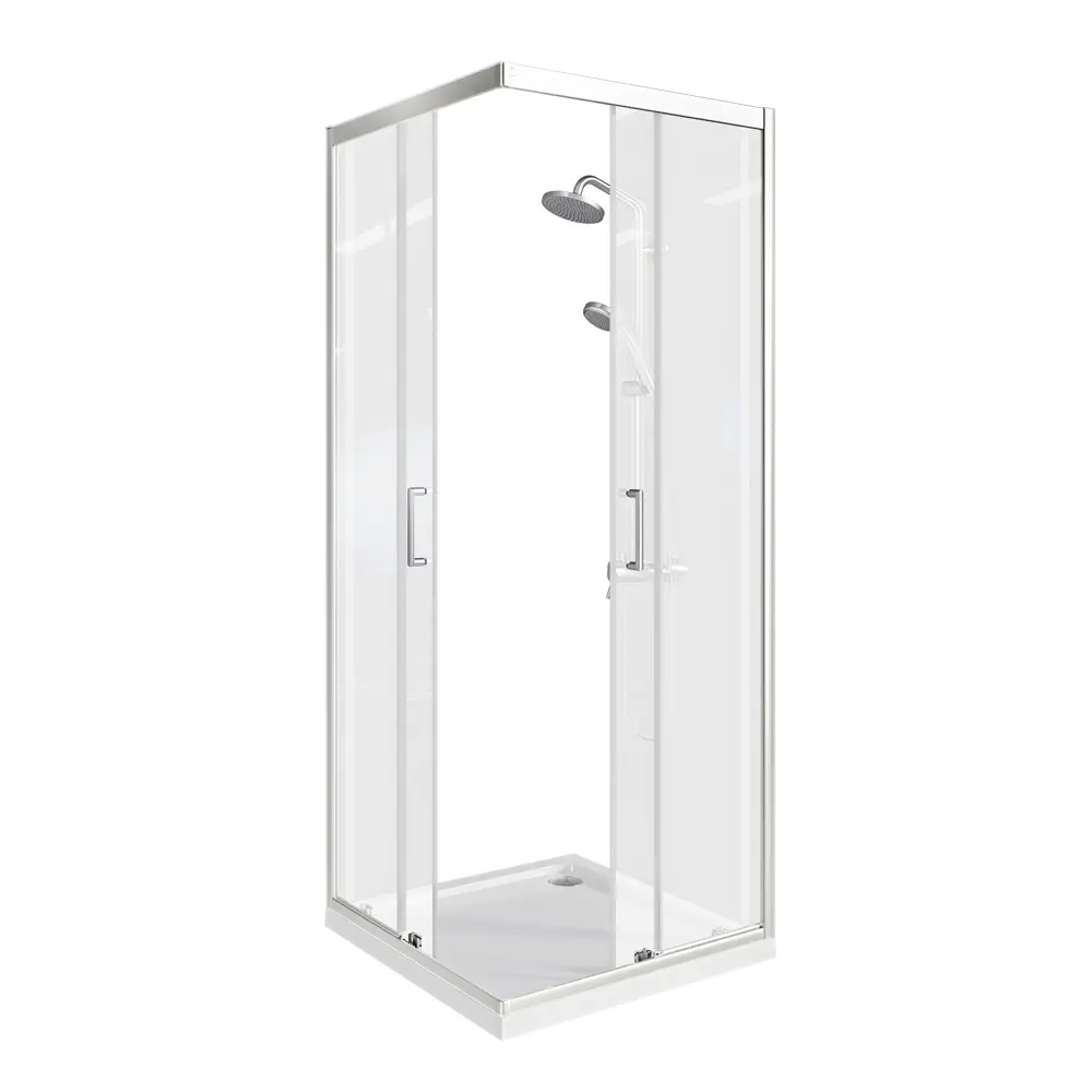 Душевая ширма Makiato квадратная 80x80x190см цвет профиля хром раздвижная стекло 5мм прозрачное Santreyd Makiato New STLM-2173904 - Вид №1