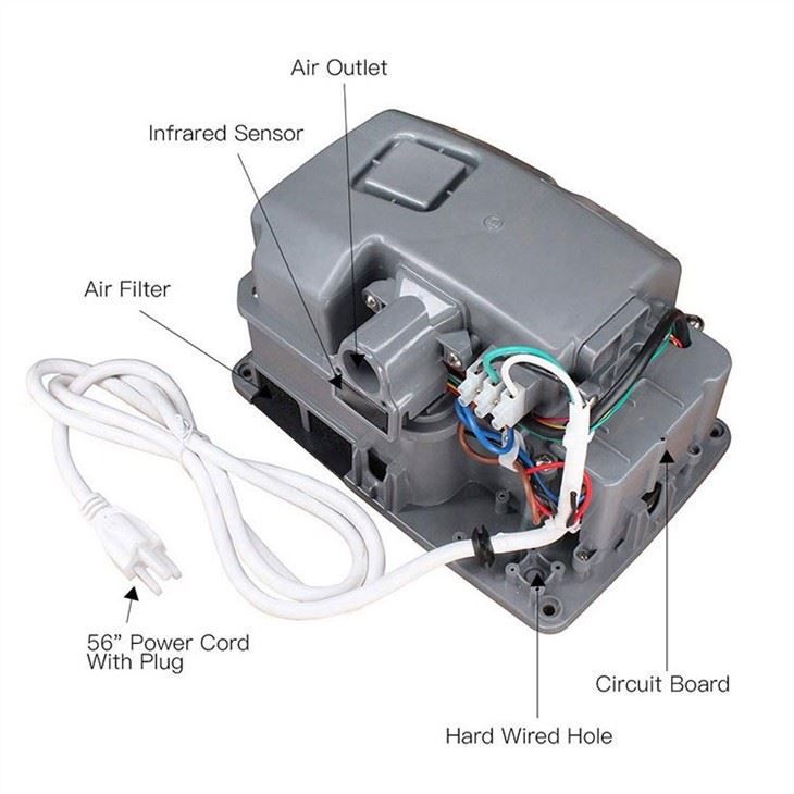 Сушилка для рук из нержавеющей стали AIKE AK2803A_418  - Вид №3