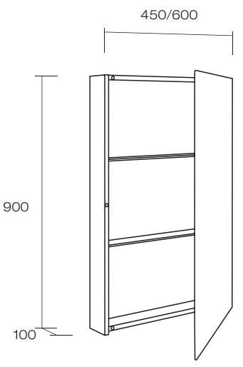 Прямоугольное зеркало с настенным контейнером DDL Inwall ARCH-00113510 - Вид №3
