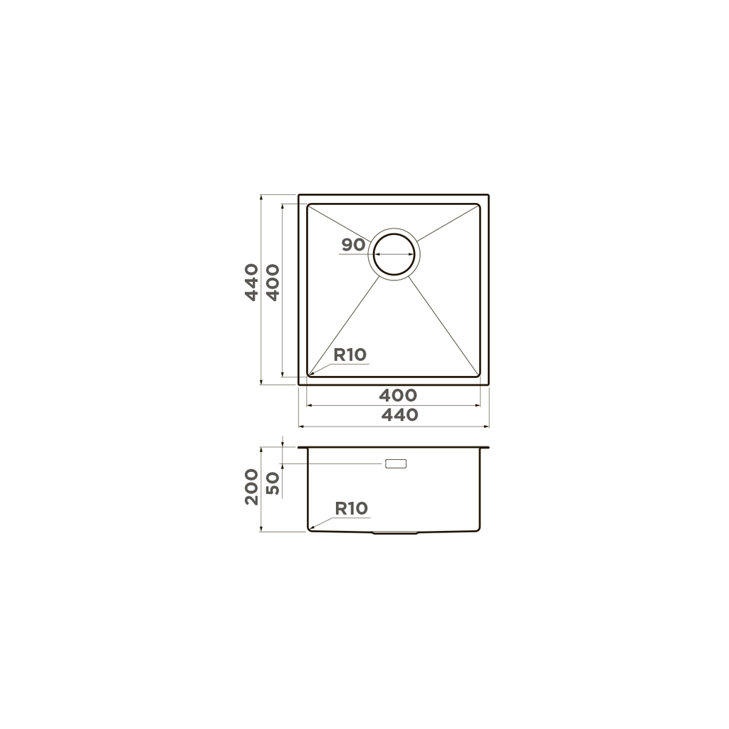 Кухонная мойка Taki 44-U/IF GM OMOIKIRI 4973521 - Вид №5